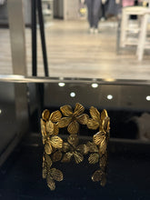 Load image into Gallery viewer, Gold Flower Cuff Bracelet