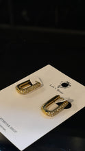 Load image into Gallery viewer, Gold Geena Diamond Huggie Hoop Earrings