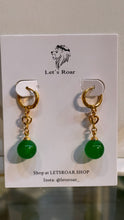 Load image into Gallery viewer, Gold Bethany Jade Drop Dangle Earrings