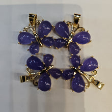 Load image into Gallery viewer, Lavender Jade Butterfly Necklace