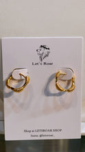 Load image into Gallery viewer, Lyn Gold Square Hoop Huggie Earrings