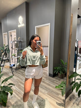 Load image into Gallery viewer, Cropped Half Zip Sweatshirt