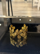 Load image into Gallery viewer, Gold Flower Cuff Bracelet