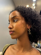 Load image into Gallery viewer, Gold Jinny Round Chain Link Dangle Drop Earrings