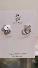 Load image into Gallery viewer, Carlita Silver Diamond Hoop Huggie Earrings