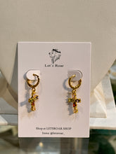 Load image into Gallery viewer, Cross Drop Earrings