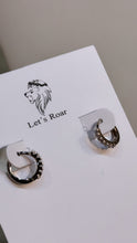 Load image into Gallery viewer, Carlita Silver Diamond Hoop Huggie Earrings