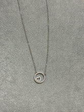 Load image into Gallery viewer, Heart Circle Silver Necklace