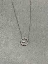 Load image into Gallery viewer, Heart Circle Silver Necklace