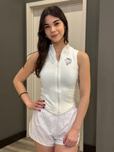 Load image into Gallery viewer, White Sleeveless Crop Vest