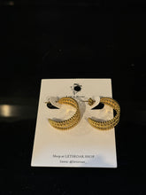 Load image into Gallery viewer, Lisa Gold Vine Open Hoop Earrings