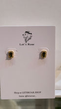 Load image into Gallery viewer, Gold Jowenah Green Diamond Stud Earrings