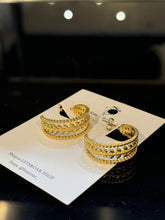 Load image into Gallery viewer, Lisa Gold Vine Open Hoop Earrings