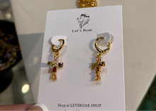 Load image into Gallery viewer, Cross Drop Earrings