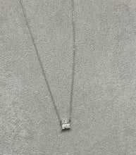 Load image into Gallery viewer, Silver Princess Diamond Solitaire Necklace