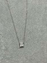 Load image into Gallery viewer, Silver Princess Diamond Solitaire Necklace