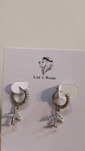 Load image into Gallery viewer, Silver Plane Drop Earrings