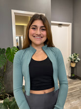 Load image into Gallery viewer, Cropped Zip Up Jacket