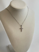 Load image into Gallery viewer, Silver Diamond Cross Necklaces
