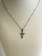 Load image into Gallery viewer, Silver Diamond Cross Necklaces