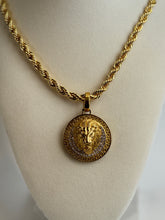 Load image into Gallery viewer, Jordan Gold Round Diamond Lion Head Pendant Necklace