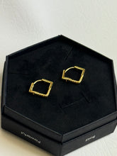 Load image into Gallery viewer, Darla Gold Triangle Hoop Earrings