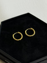 Load image into Gallery viewer, Linda Gold Mini Textured Hoop Huggie Earrings