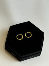 Load image into Gallery viewer, Linda Gold Mini Textured Hoop Huggie Earrings
