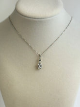 Load image into Gallery viewer, Silver Radiant Drop Diamond Necklace