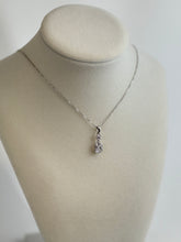 Load image into Gallery viewer, Silver Radiant Drop Diamond Necklace