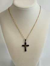 Load image into Gallery viewer, Silver and Gold Jesus Cross Necklace