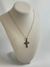 Load image into Gallery viewer, Silver and Gold Jesus Cross Necklace