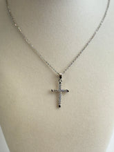 Load image into Gallery viewer, Silver Diamond Cross Necklaces