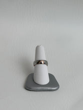 Load image into Gallery viewer, Two Tone Silver and Rose Gold Diamond Half Heart Band Ring