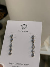 Load image into Gallery viewer, Silver Amy Dangle Drop Diamond Earrings