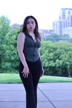 Load image into Gallery viewer, Green Sleeveless Crop Vest