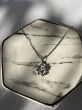 Load image into Gallery viewer, Silver Round Diamond Stud Necklace