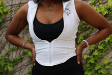 Load image into Gallery viewer, White Sleeveless Crop Vest