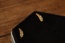 Load image into Gallery viewer, Gold Long Leaf Diamond Earrings