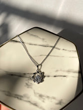 Load image into Gallery viewer, Silver Round Diamond Stud Necklace