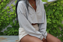 Load image into Gallery viewer, Cropped Half Zip Sweatshirt