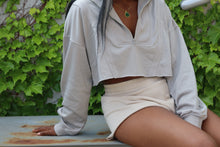 Load image into Gallery viewer, Cropped Half Zip Sweatshirt