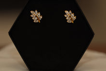Load image into Gallery viewer, Gold Diamond Leaf Earrings