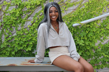 Load image into Gallery viewer, Cropped Half Zip Sweatshirt