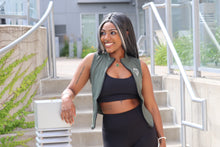 Load image into Gallery viewer, Green Sleeveless Crop Vest