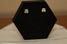 Load image into Gallery viewer, Gold Square Diamond Stud Earrings