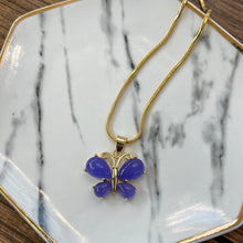 Load image into Gallery viewer, Lavender Jade Butterfly Necklace