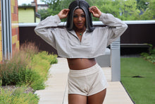 Load image into Gallery viewer, Cropped Half Zip Sweatshirt