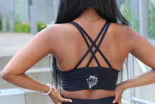 Load image into Gallery viewer, Black Cross Bra
