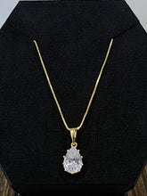 Load image into Gallery viewer, Pear Diamond Solitaire Necklace